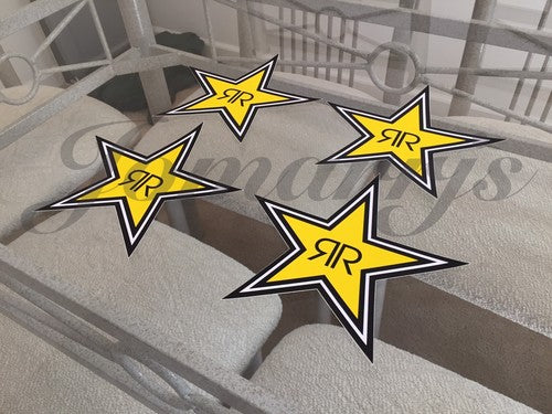 4 Authentic Rockstar Energy Drink Stickers Decal Logo BMX Motocross