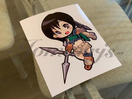 Final Fantasy - Anime - Yuffie Chibi Custom Sticker Decals #1 ff7 vii