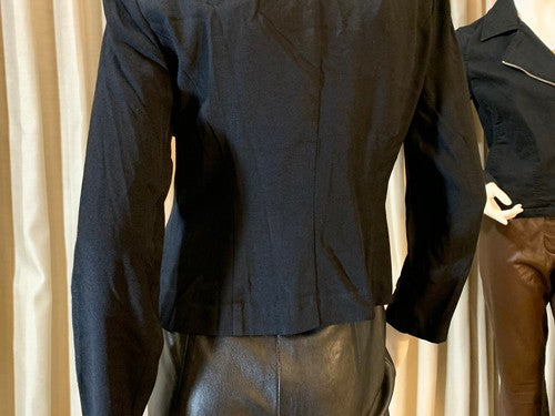 Dani Max Petite Vintage Dark Blue White Blazer Jacket Sz 10 NWT MSRP $99