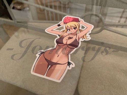 Fairy Tail - Anime - Lucy Heartfilia b. Bikini Sun Fun Sticker Vinyl Decal Sign