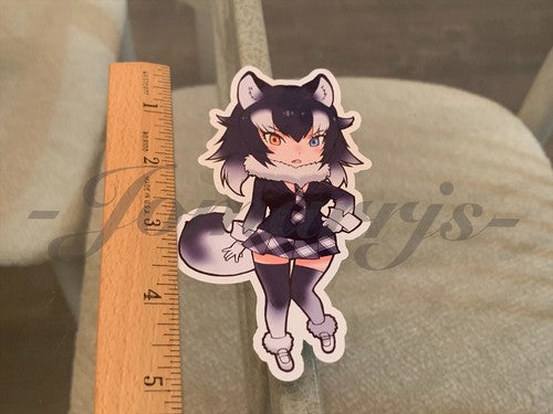 Kemono Friends - Anime - Gray Wolf Chibi Custom Sticker Decal Vinyl laptop a