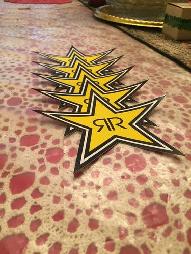 5 AUTHENTIC New Rockstar Energy Drink Stickers / Sign / Decal Star BMX Motocross