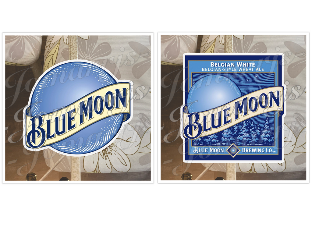 Blue Moon Belgian White Beer Logo Vinyl Sticker Decal tumbler car phone laptop