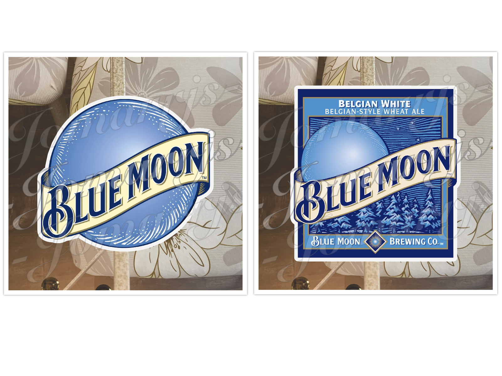 Blue Moon Belgian White Beer Logo Vinyl Sticker Decal tumbler car phone laptop