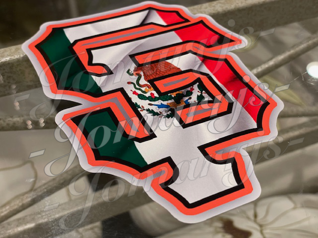 San Francisco Giants Custom Mexico Flag MLB Sticker Decal SF GIGANTES! 2"-18"