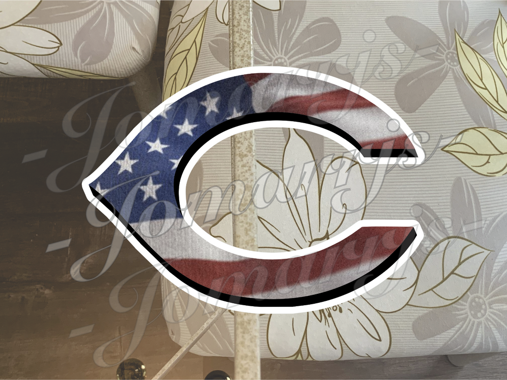 Cincinnati Reds Custom American Flag MLB Sticker Decal 2-18" waterproof