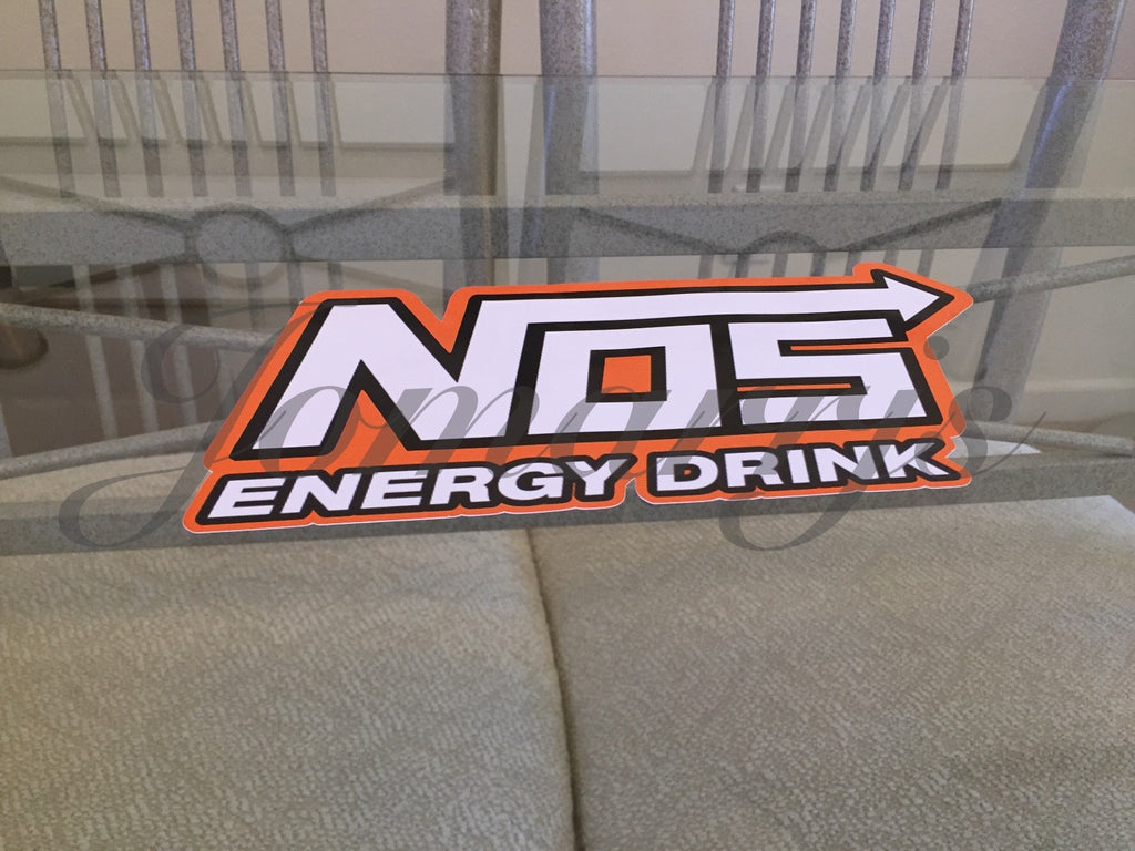 NOS Energy Drink Stickers Decal Sign Logo BMX Motocross Racing Red Bull *4"-18"*