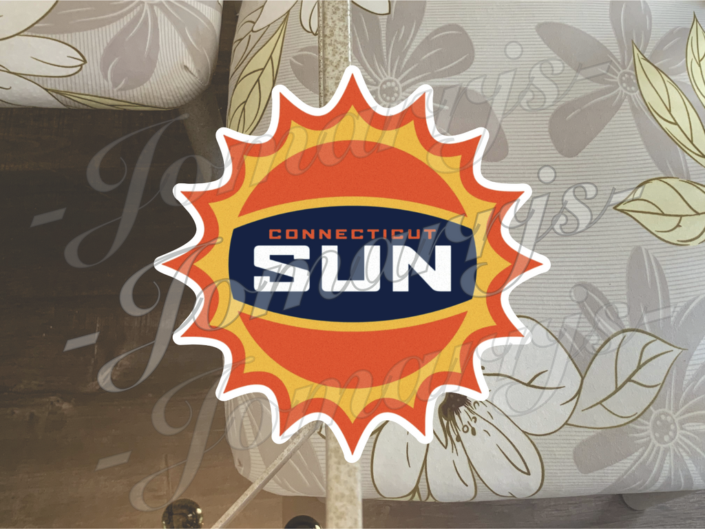 Connecticut Sun WNBA Logo Custom Colored Sticker Decal waterproof Sz 2"-18"