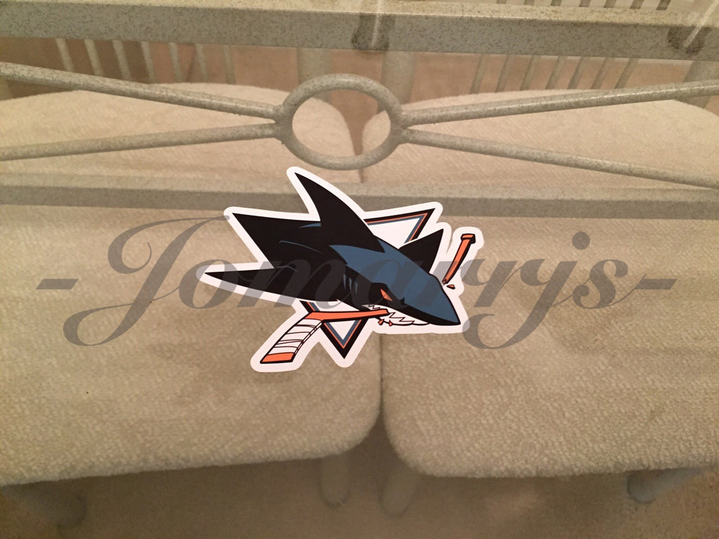 San Jose Sharks Teal Black Sticker Decal Vinyl NHL *3 Sizes!* fear the fin jaws