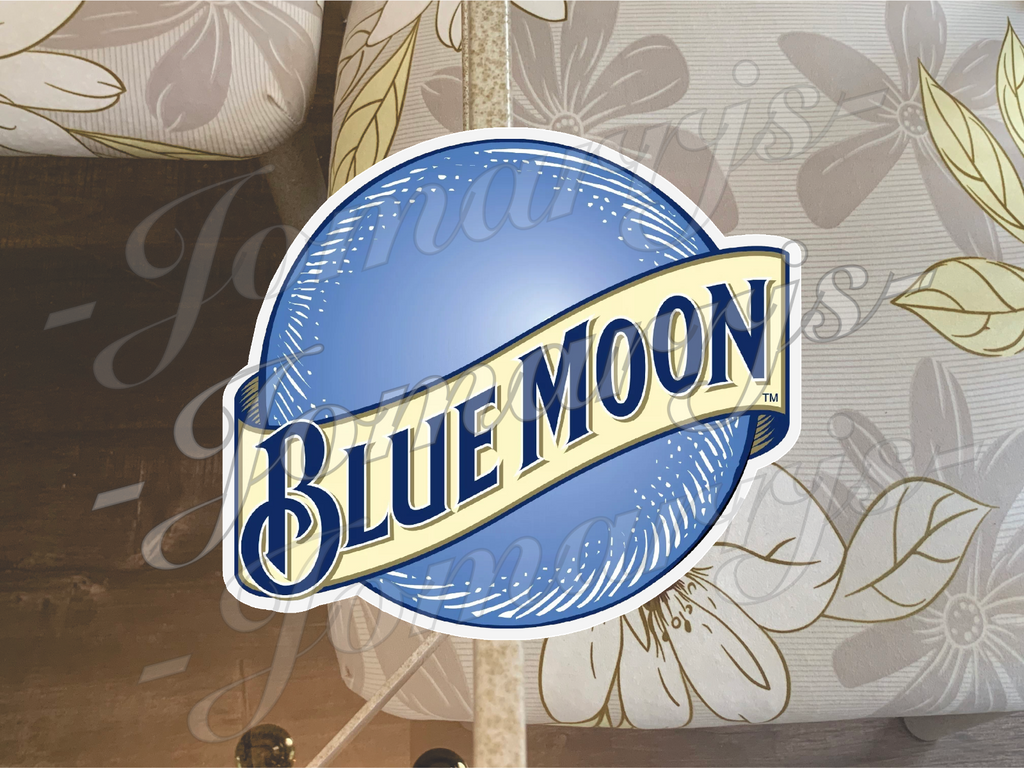 Blue Moon Belgian White Beer Logo Vinyl Sticker Decal tumbler car phone laptop