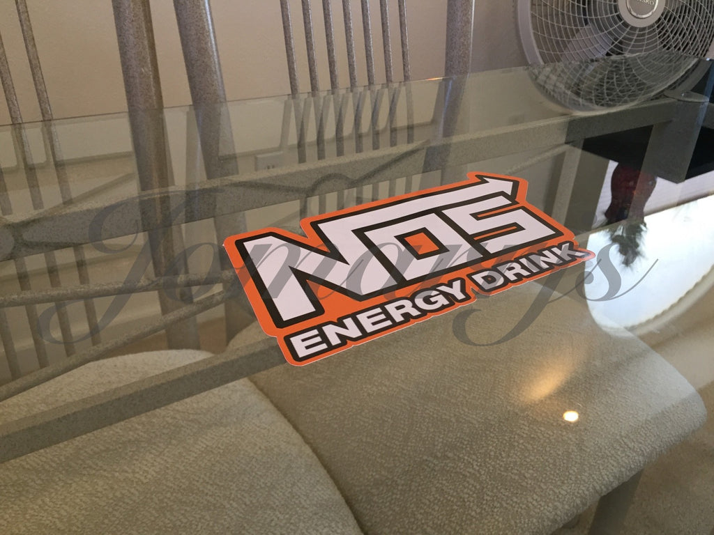 NOS Energy Drink Stickers Decal Sign Logo BMX Motocross Racing Red Bull *4"-18"*