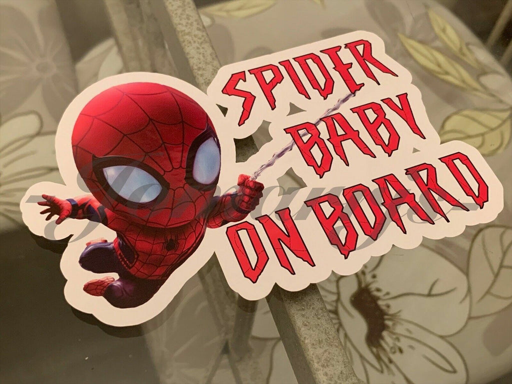 Custom Spiderman Baby (or Kid) on Board Sticker Decal spider Marvel peter parker