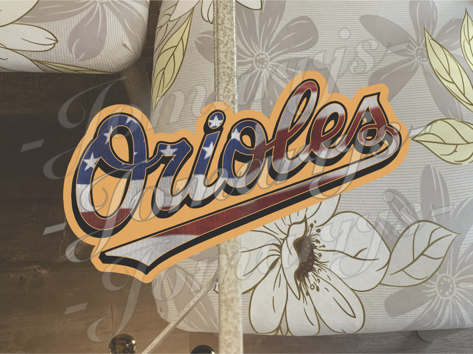 Baltimore Orioles Custom American Flag MLB Sticker Decal 2-18" waterproof