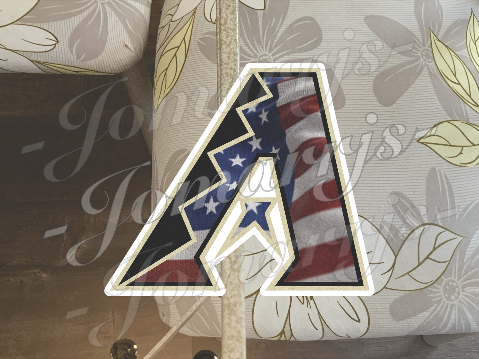 Arizona Diamondbacks Custom American Flag MLB Sticker Decal 2-18" waterproof