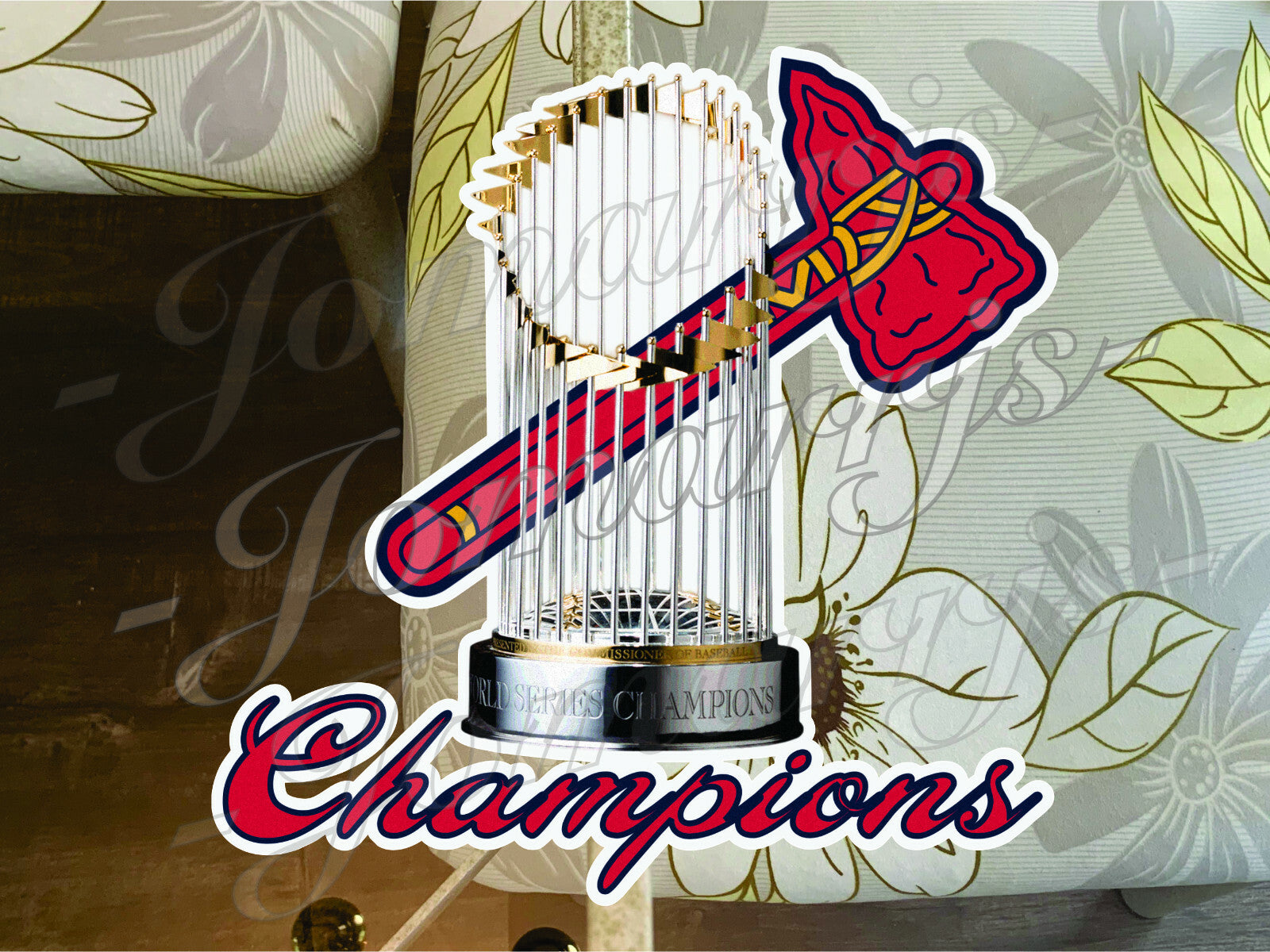 Atlanta Braves Baseball Logo MLB World Series Champions Sticker Decal 4-18"