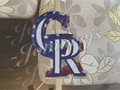 Colorado Rockies Custom American Flag MLB Sticker Decal 2-18" waterproof