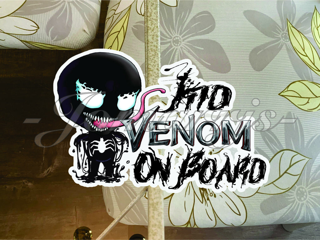 Custom Chibi Venom Baby (or Kid) on Board Sticker Decal Marvel Spiderman comic