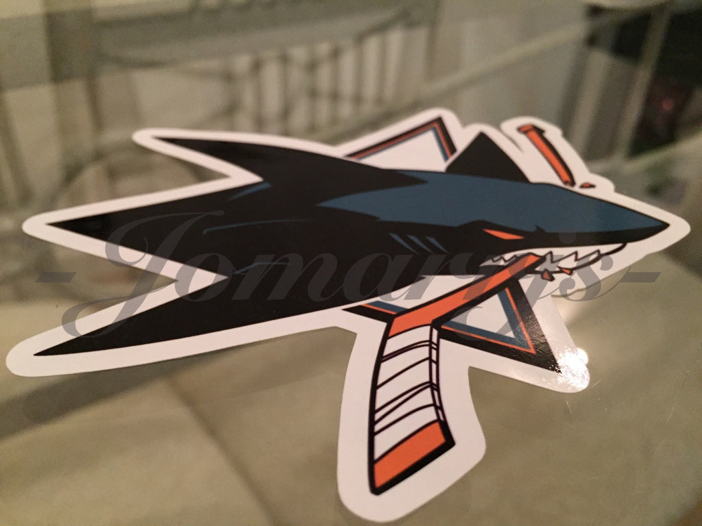 San Jose Sharks Teal Black Sticker Decal Vinyl NHL *3 Sizes!* fear the fin jaws