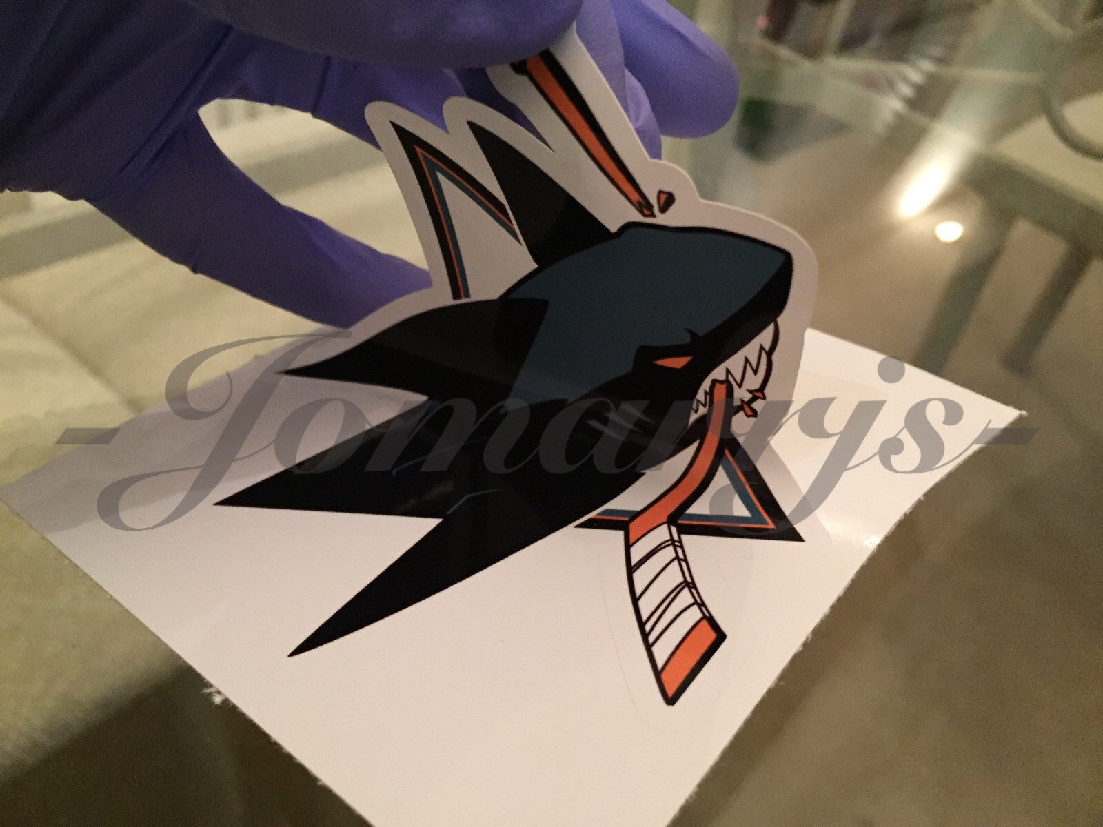 San Jose Sharks Teal Black Sticker Decal Vinyl NHL *3 Sizes!* fear the fin jaws
