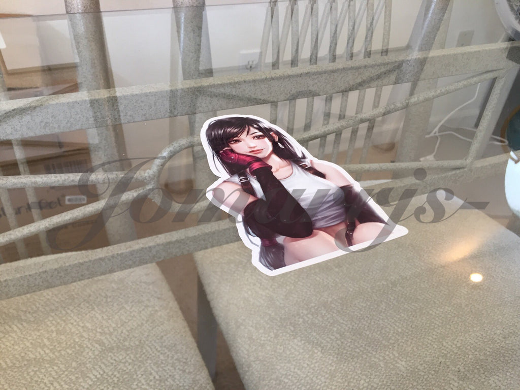 Final Fantasy Gaming Tifa Lockhart "Ponder” Sticker Decals Vinyl ff 7 anime