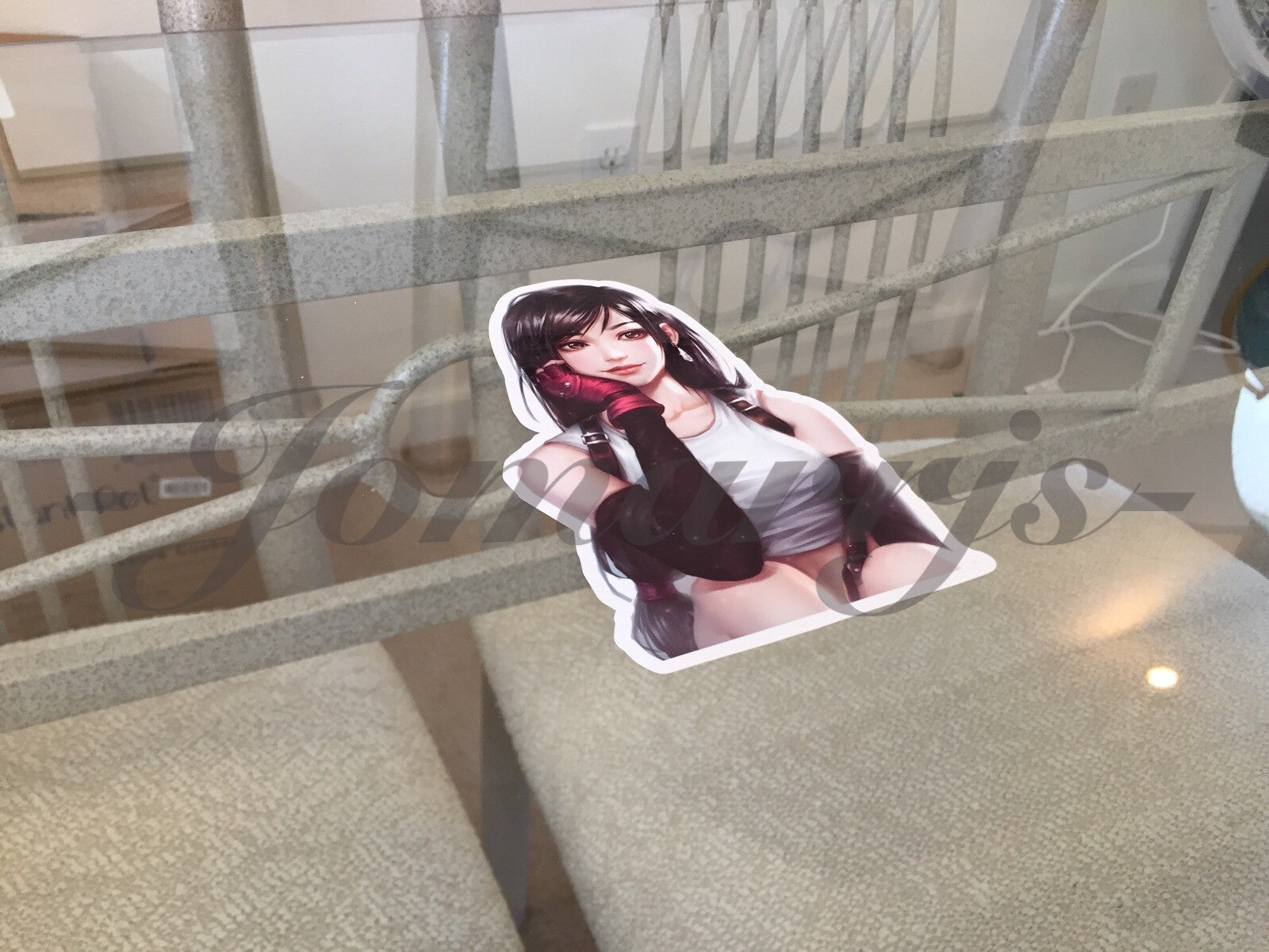 Final Fantasy Gaming Tifa Lockhart "Ponder” Sticker Decals Vinyl ff 7 anime