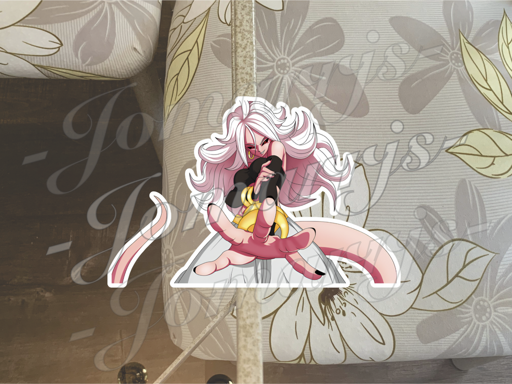 CUSTOM REQUEST 18" wide x 11.75" tall DBZ Android 21 Sticker Vinyl Decal