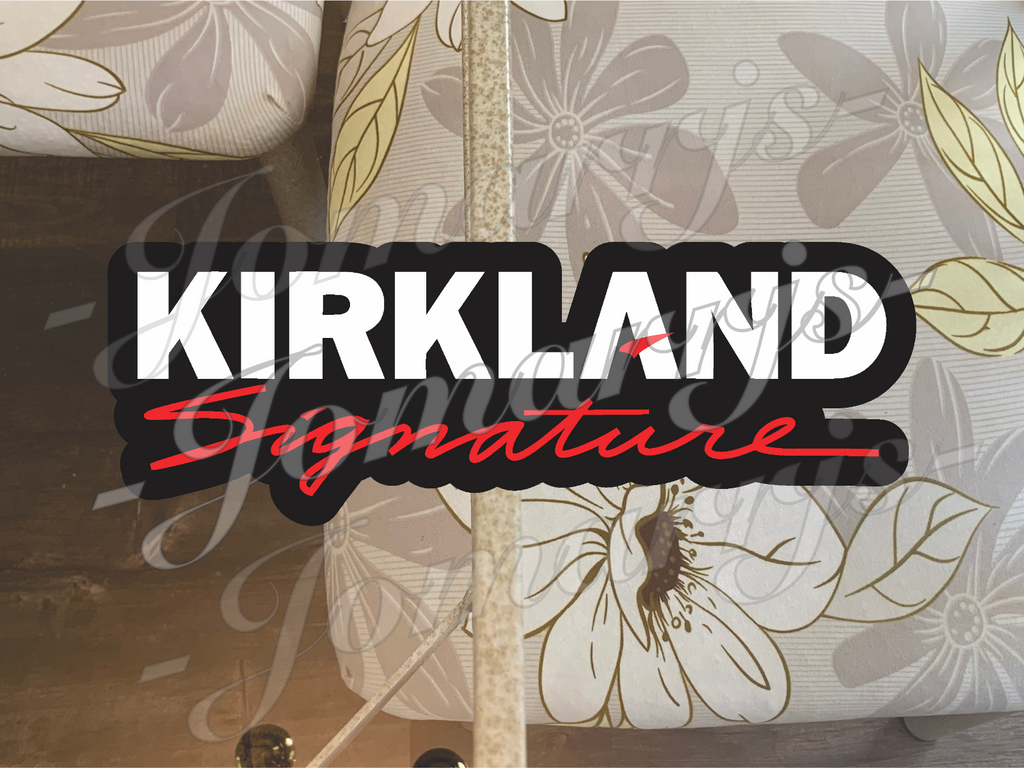 Kirkland Signature Custom Logo Vinyl Sticker Decal costco tumbler laptop 2"-18"