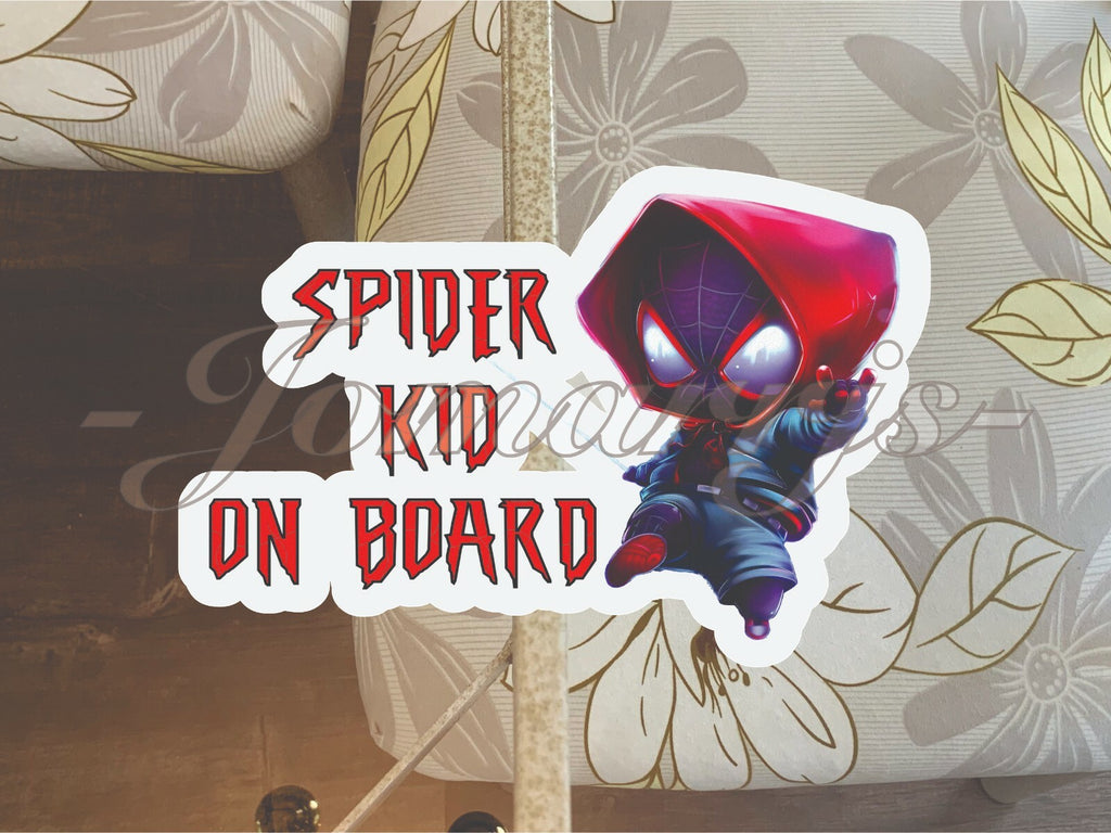 Custom Chibi Spiderman Baby (or Kid) on Board Sticker Decal spider miles morales