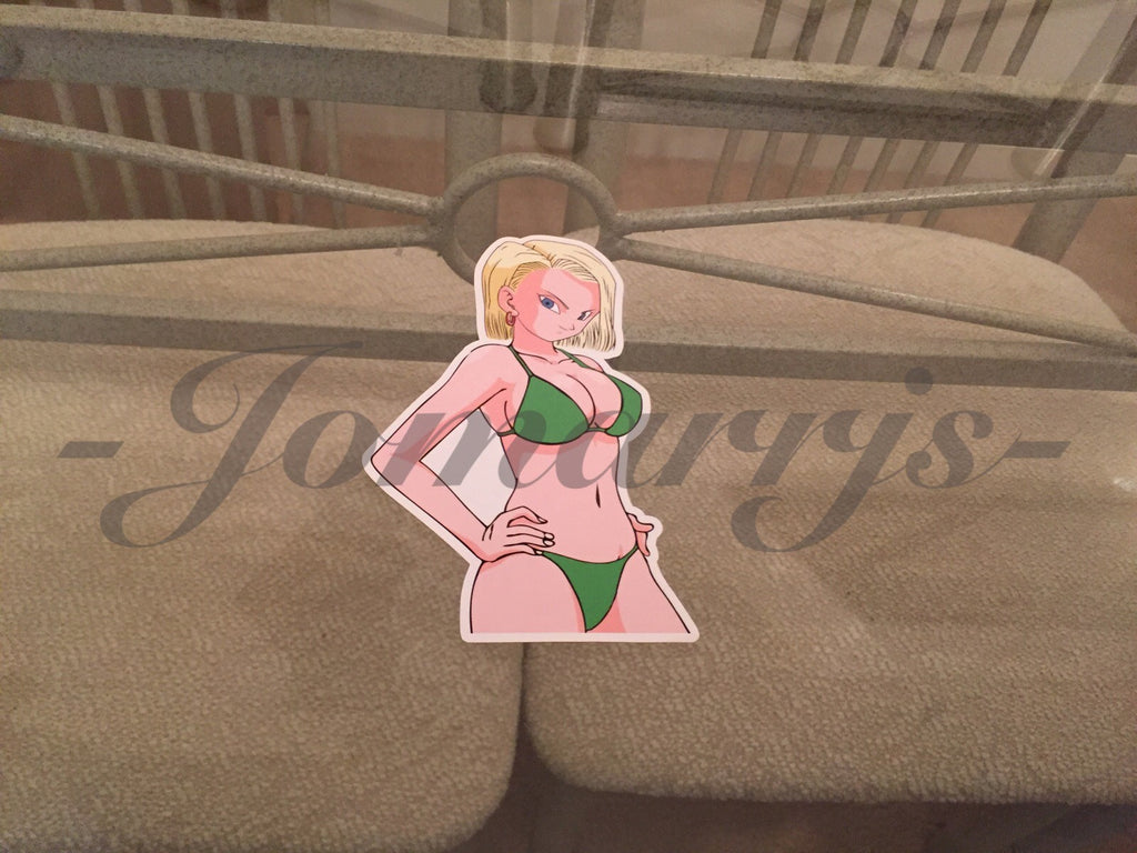 Dragon Ball Z Anime Android 18 Bikini Sun Fun Sticker Decal Vinyl DBZ