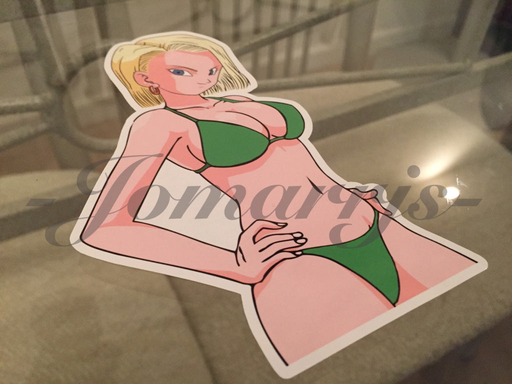 Dragon Ball Z Anime Android 18 Bikini Sun Fun Sticker Decal Vinyl DBZ