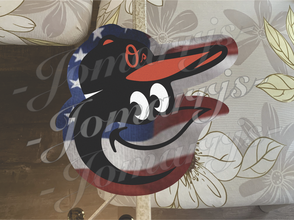 Baltimore Orioles Custom American Flag MLB Sticker Decal 2-18" waterproof