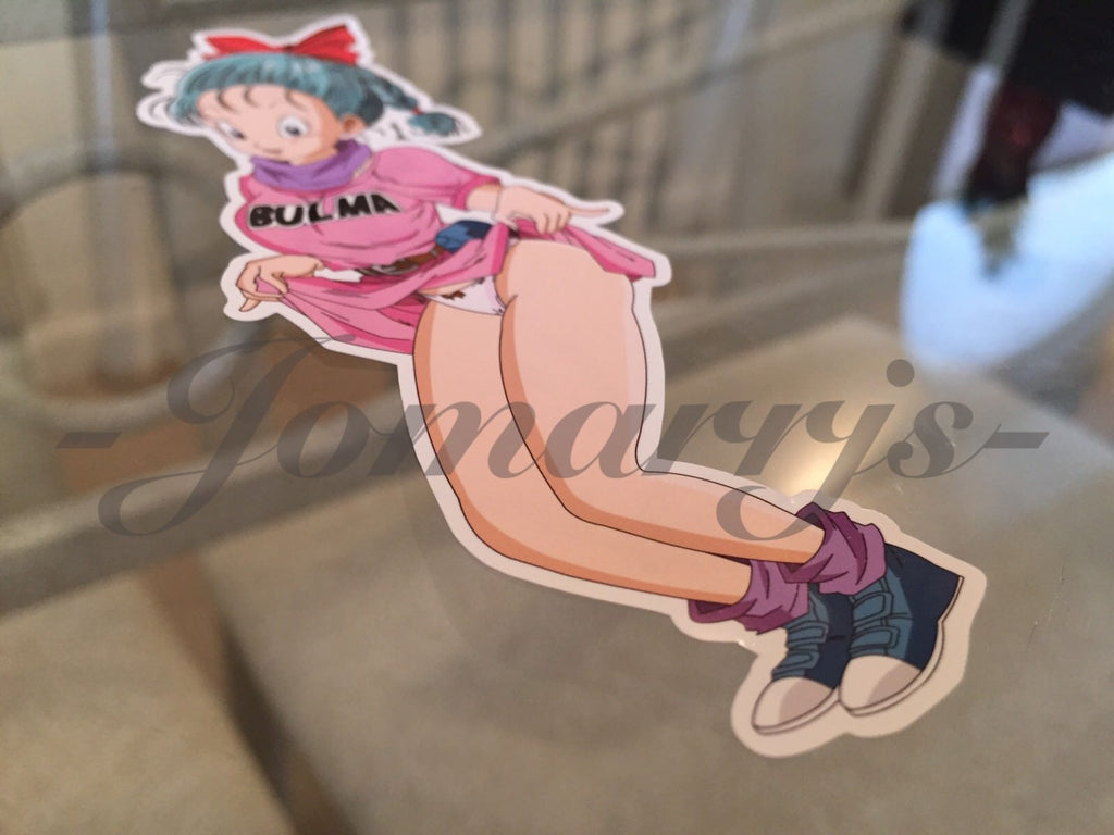 Dragon Ball Z Anime Bulma "Sneak Peak" Tease Sticker Decal Vinyl Comic NSFW DBZ