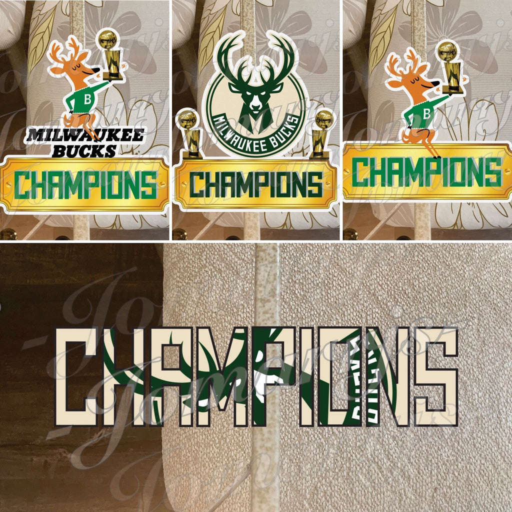 Milwaukee Bucks Basketball Team Logo NBA Champions Sticker Decal Vinyl 4"-18"