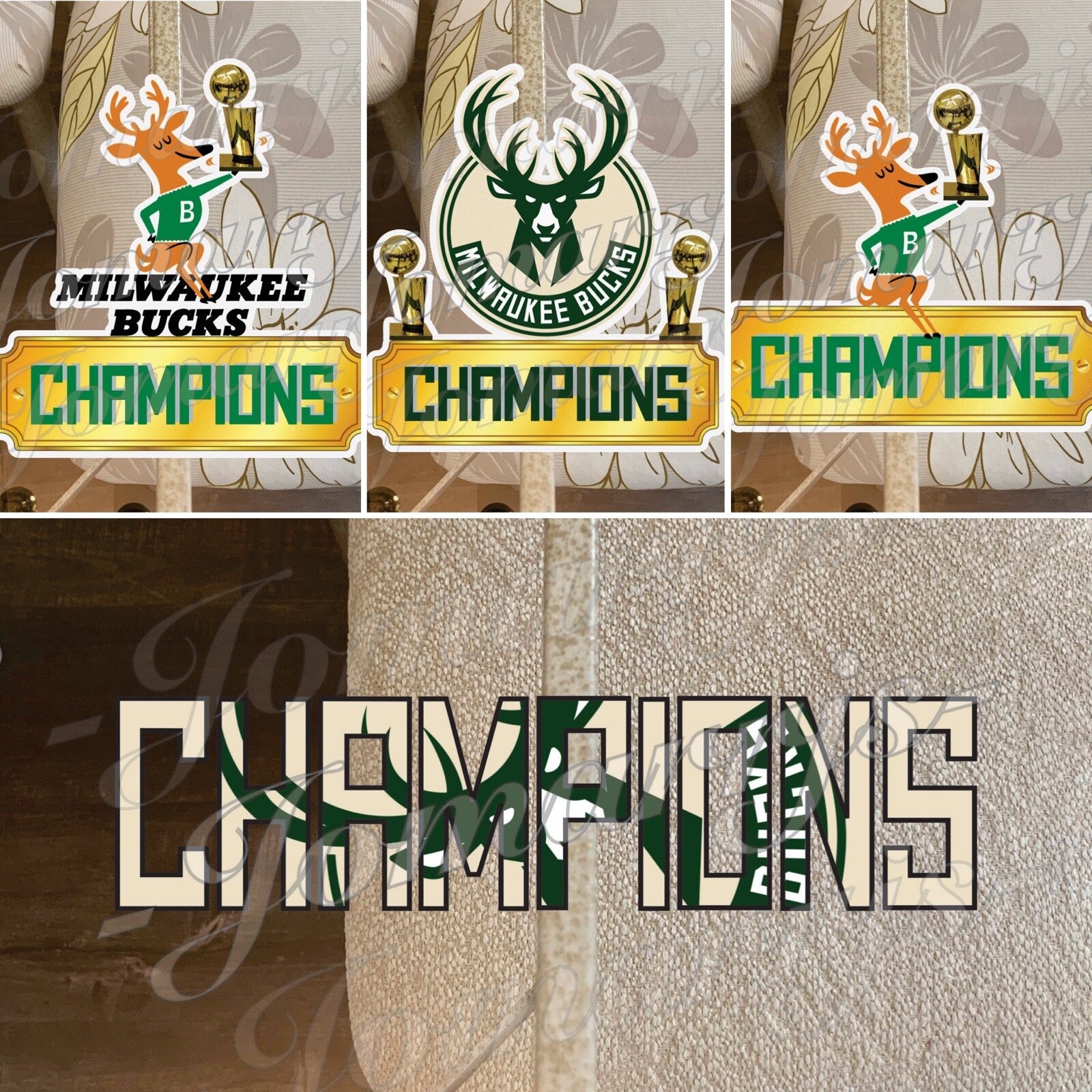 Milwaukee Bucks Basketball Team Logo NBA Champions Sticker Decal Vinyl 4"-18"