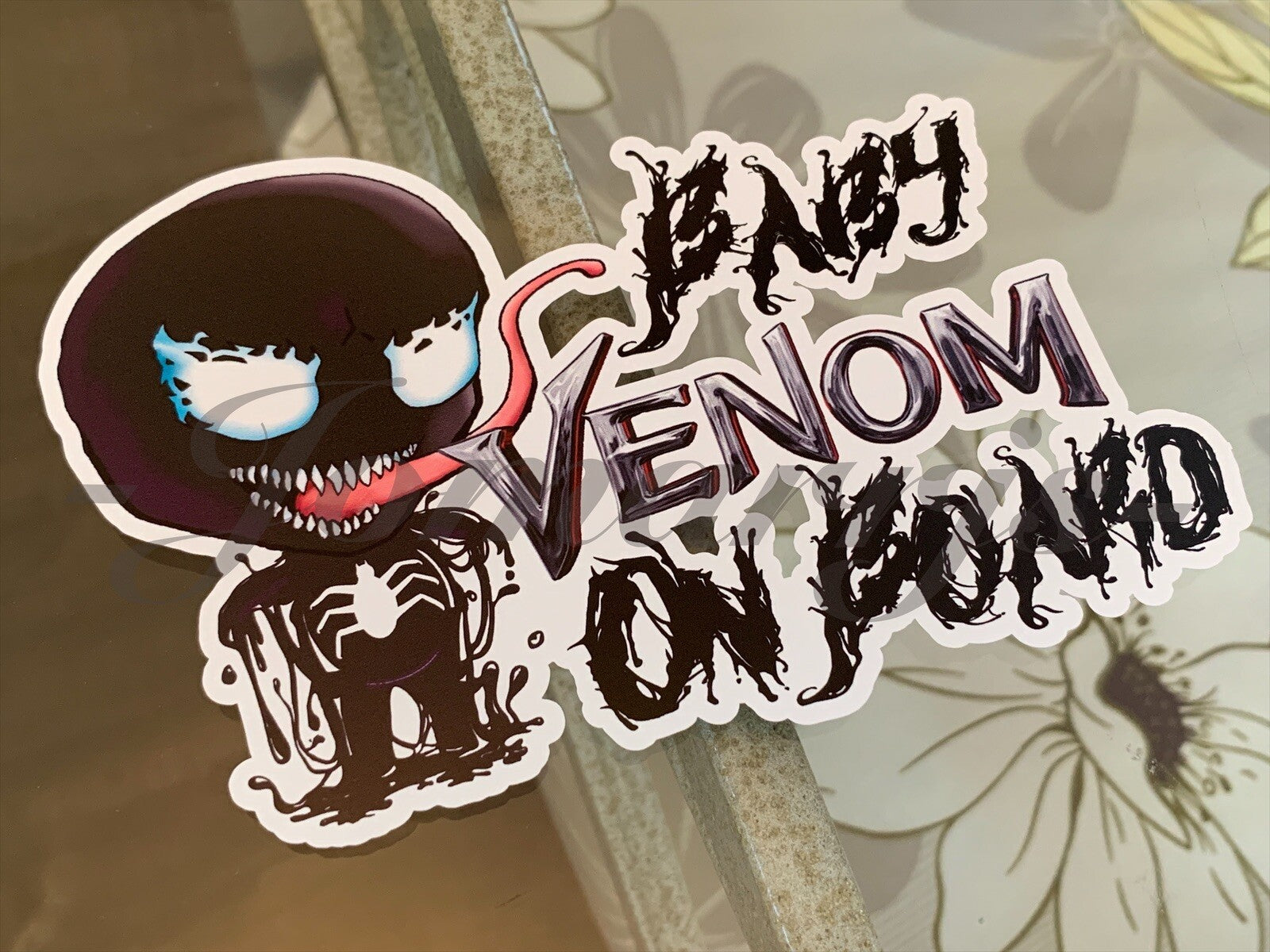 Custom Chibi Venom Baby (or Kid) on Board Sticker Decal Marvel Spiderman comic