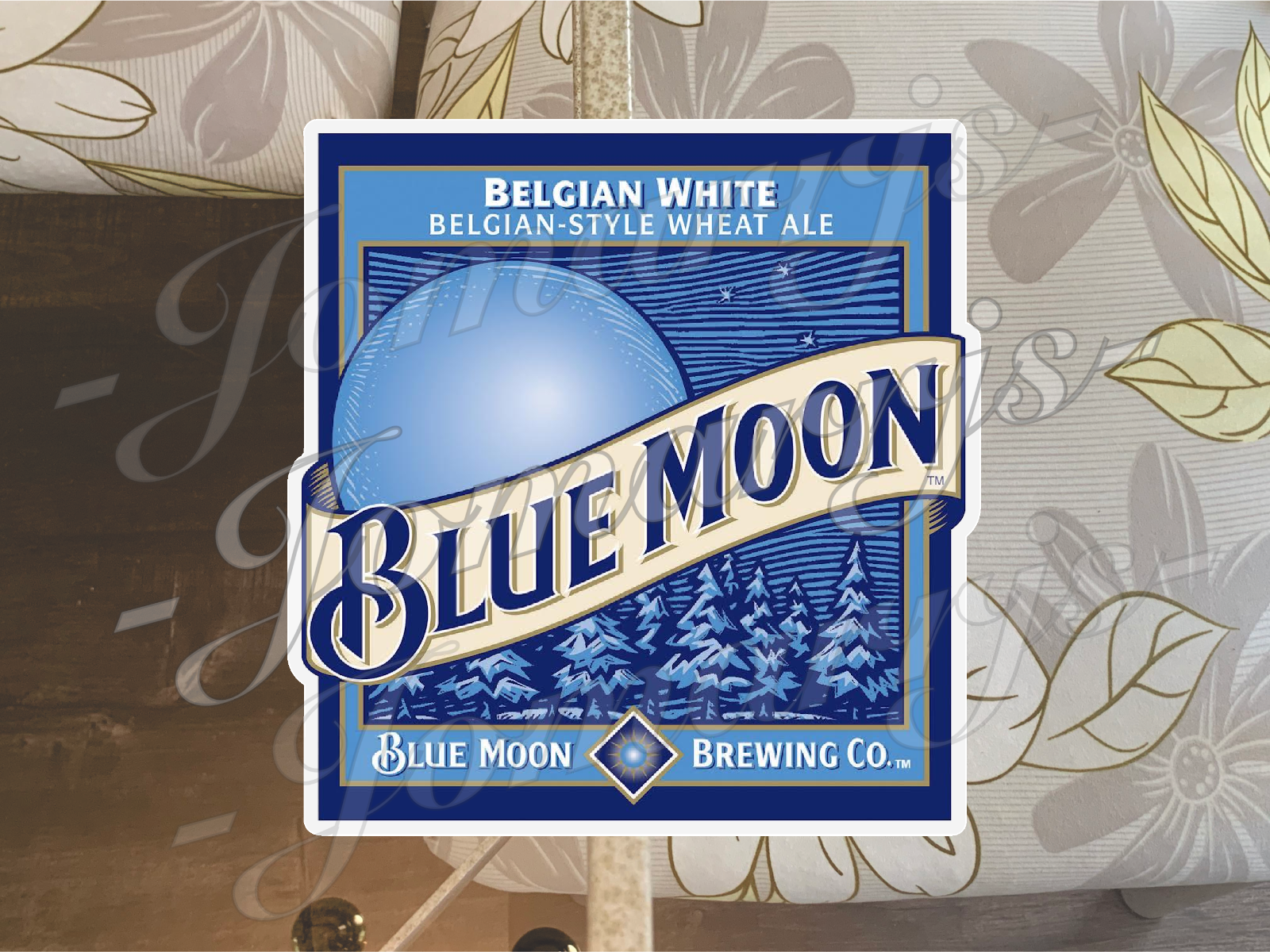 Blue Moon Belgian White Beer Logo Vinyl Sticker Decal tumbler car phone laptop