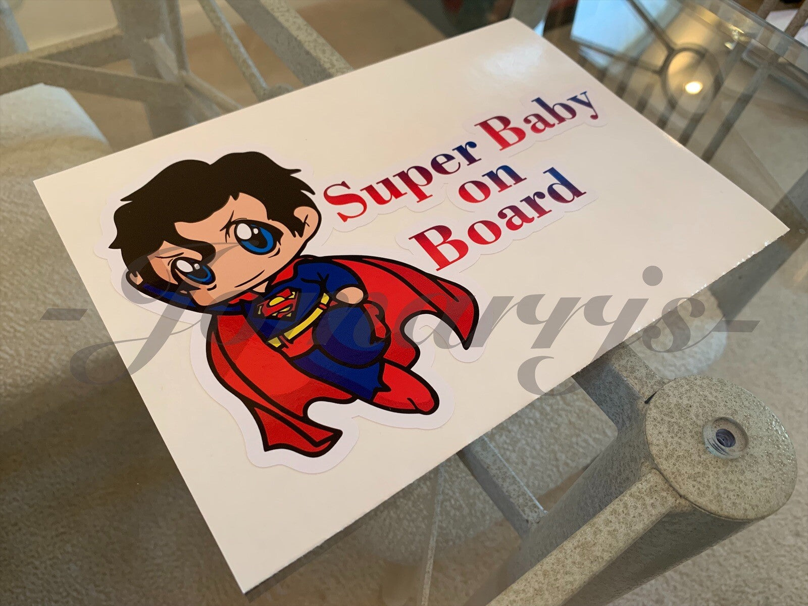 Custom Super Baby (or Kid) on Board Vinyl Sticker Decal Cute Superman dc comics