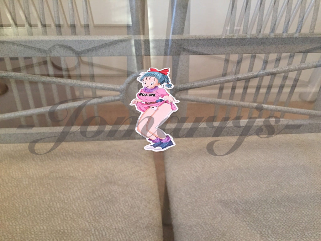 Dragon Ball Z Anime Bulma "Sneak Peak" Tease Sticker Decal Vinyl Comic NSFW DBZ