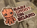 Custom Chibi Baby (or Kid) Groot on Board Vinyl Sticker Decal Cute Marvel I am