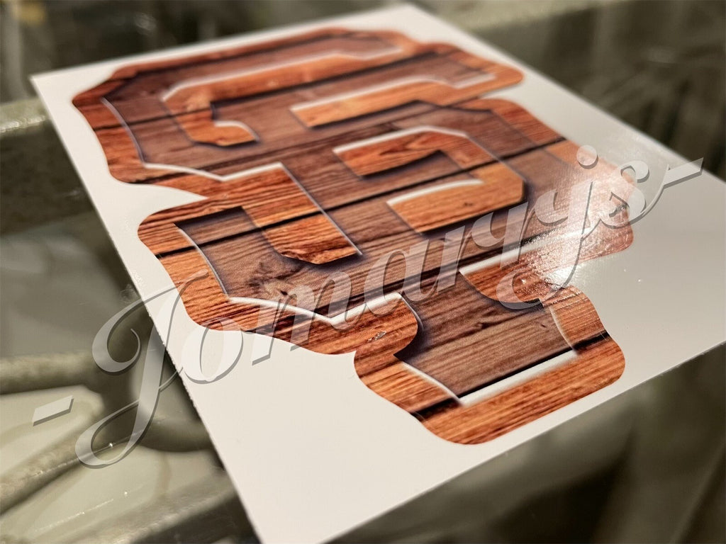 San Francisco Giants Custom Wood Grain MLB Sticker Decal SF GIGANTES waterproof