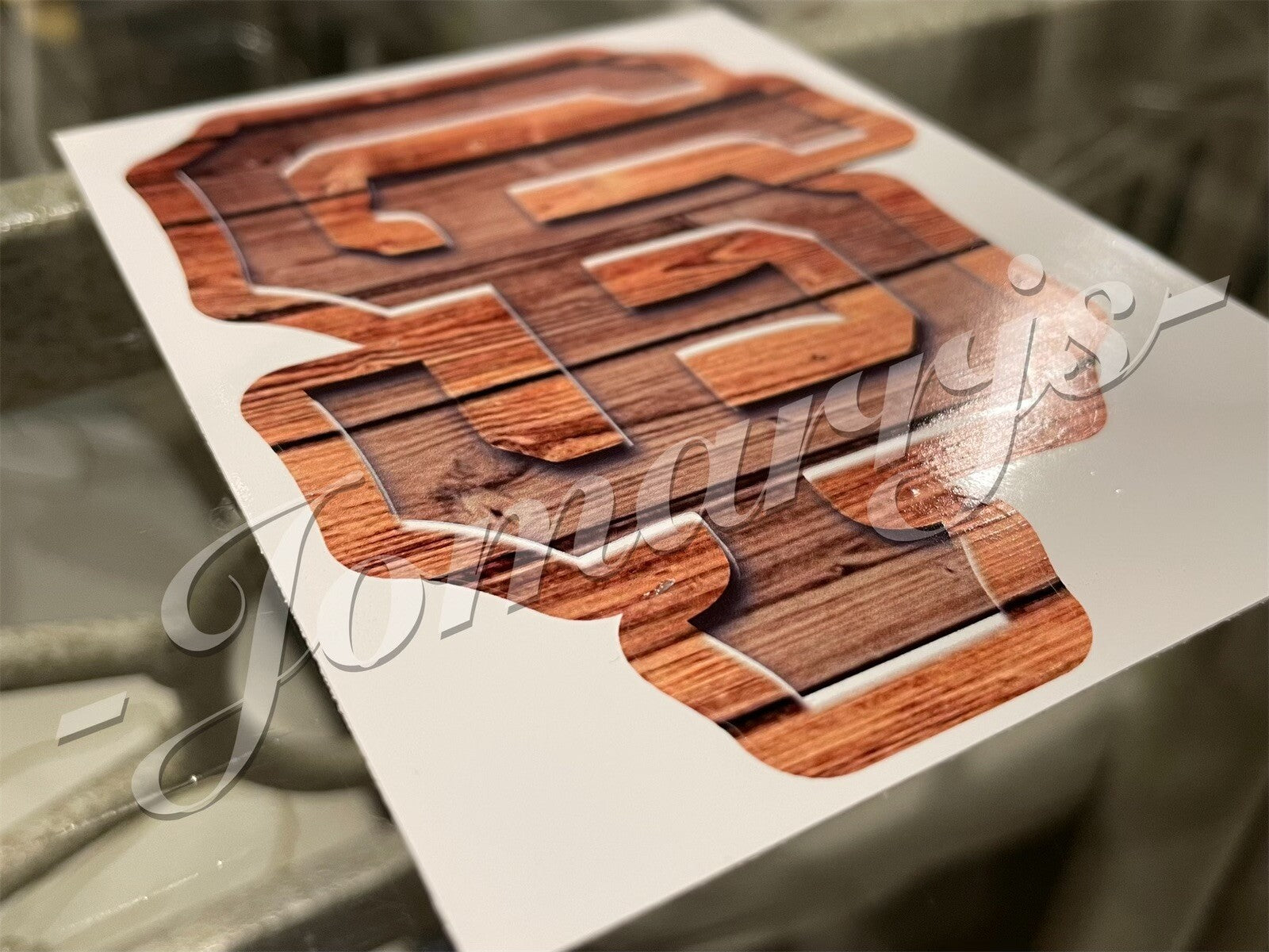 San Francisco Giants Custom Wood Grain MLB Sticker Decal SF GIGANTES waterproof