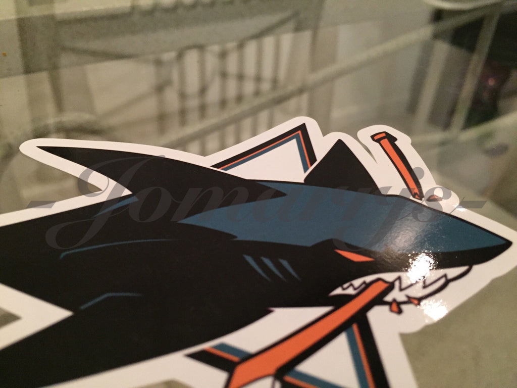 San Jose Sharks Teal Black Sticker Decal Vinyl NHL *3 Sizes!* fear the fin jaws