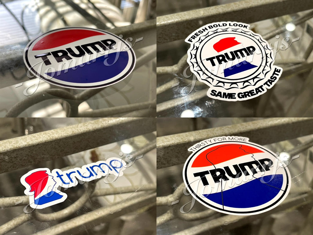Custom Parody Donald Trump Pepsi Cola Fan funny Sticker Decal MAGA 45 47 vance