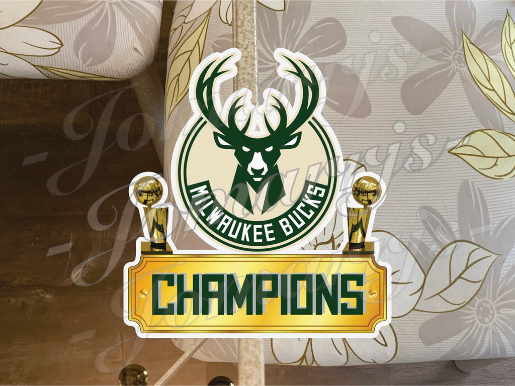 Milwaukee Bucks Basketball Team Logo NBA Champions Sticker Decal Vinyl 4"-18"