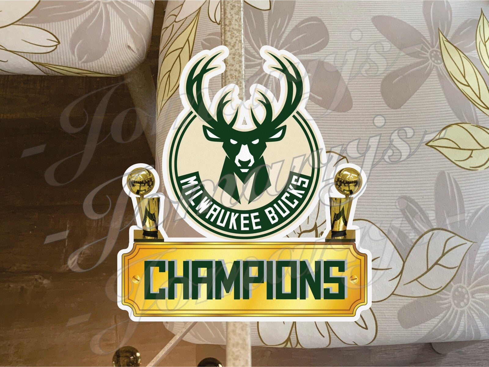Milwaukee Bucks Basketball Team Logo NBA Champions Sticker Decal Vinyl 4"-18"