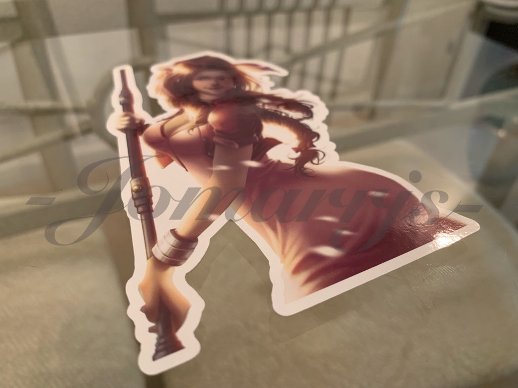 Final Fantasy Gaming Aerith Gainsborough Sticker Decals Vinyl ff 7 anime vii B.
