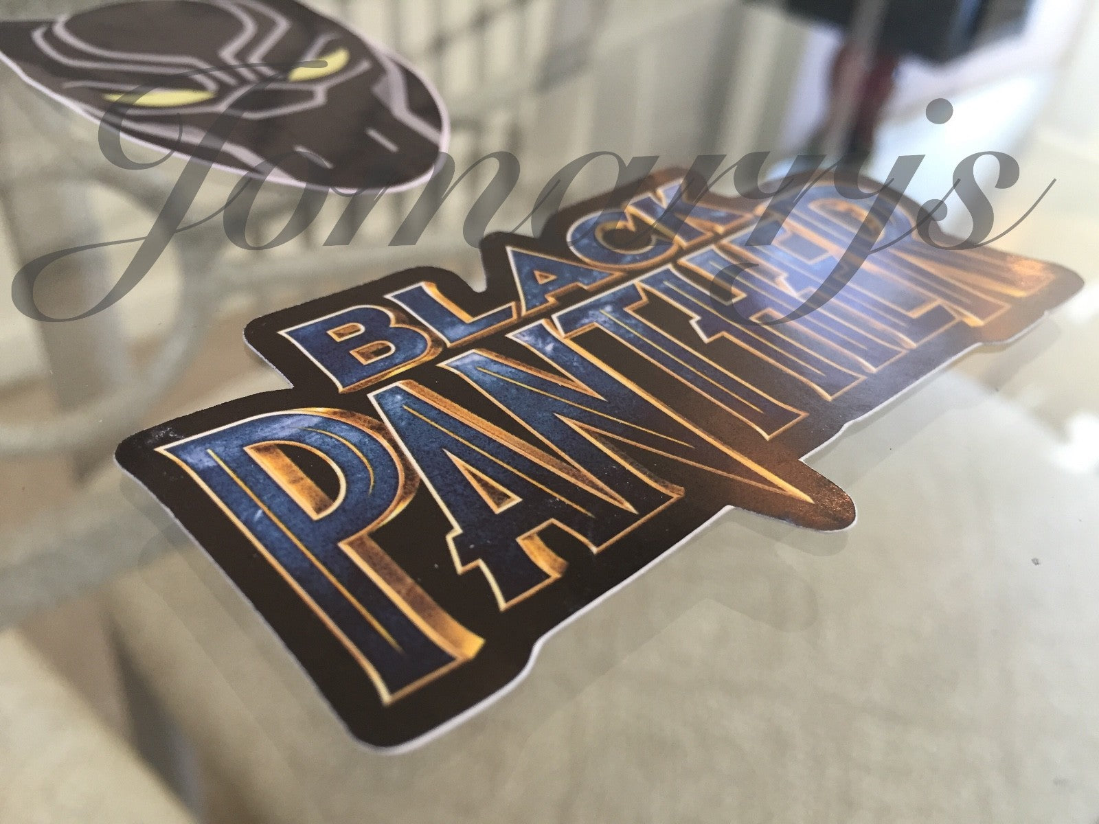 Marvel Black Panther 2-in-1 Mask & Logo Sticker Decal Sign Comic Movie Avengers