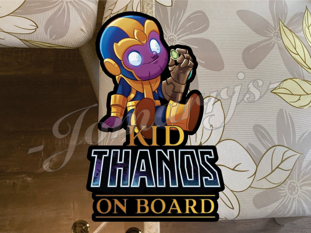 Chibi Baby (or Kid) Thanos on Board Sticker Decal Marvel Avengers Infinity War