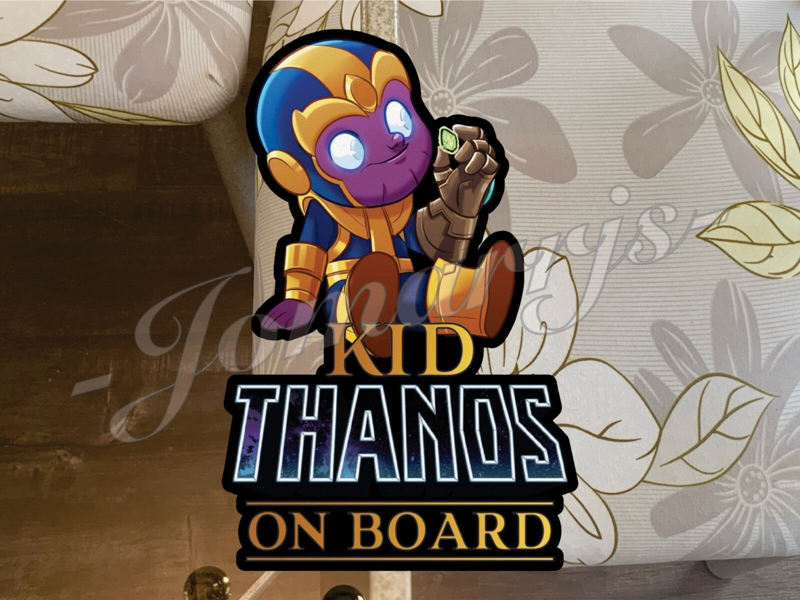Chibi Baby (or Kid) Thanos on Board Sticker Decal Marvel Avengers Infinity War