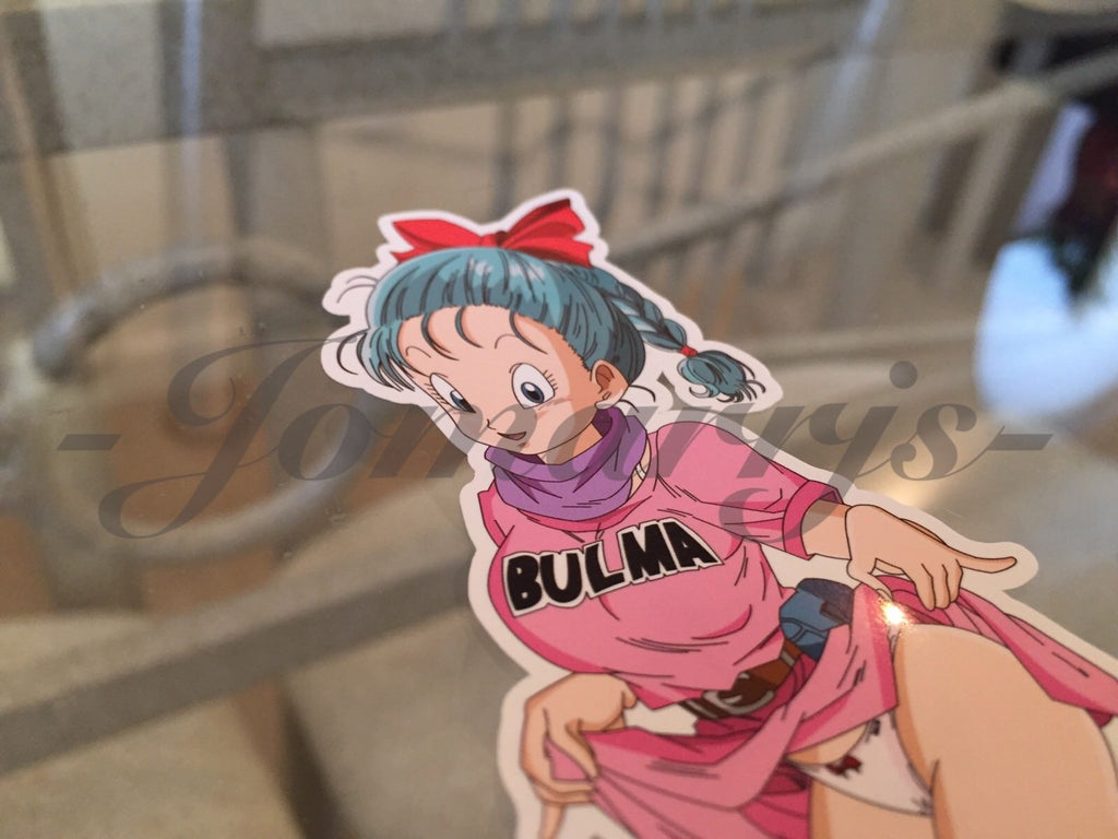 Dragon Ball Z Anime Bulma "Sneak Peak" Tease Sticker Decal Vinyl Comic NSFW DBZ
